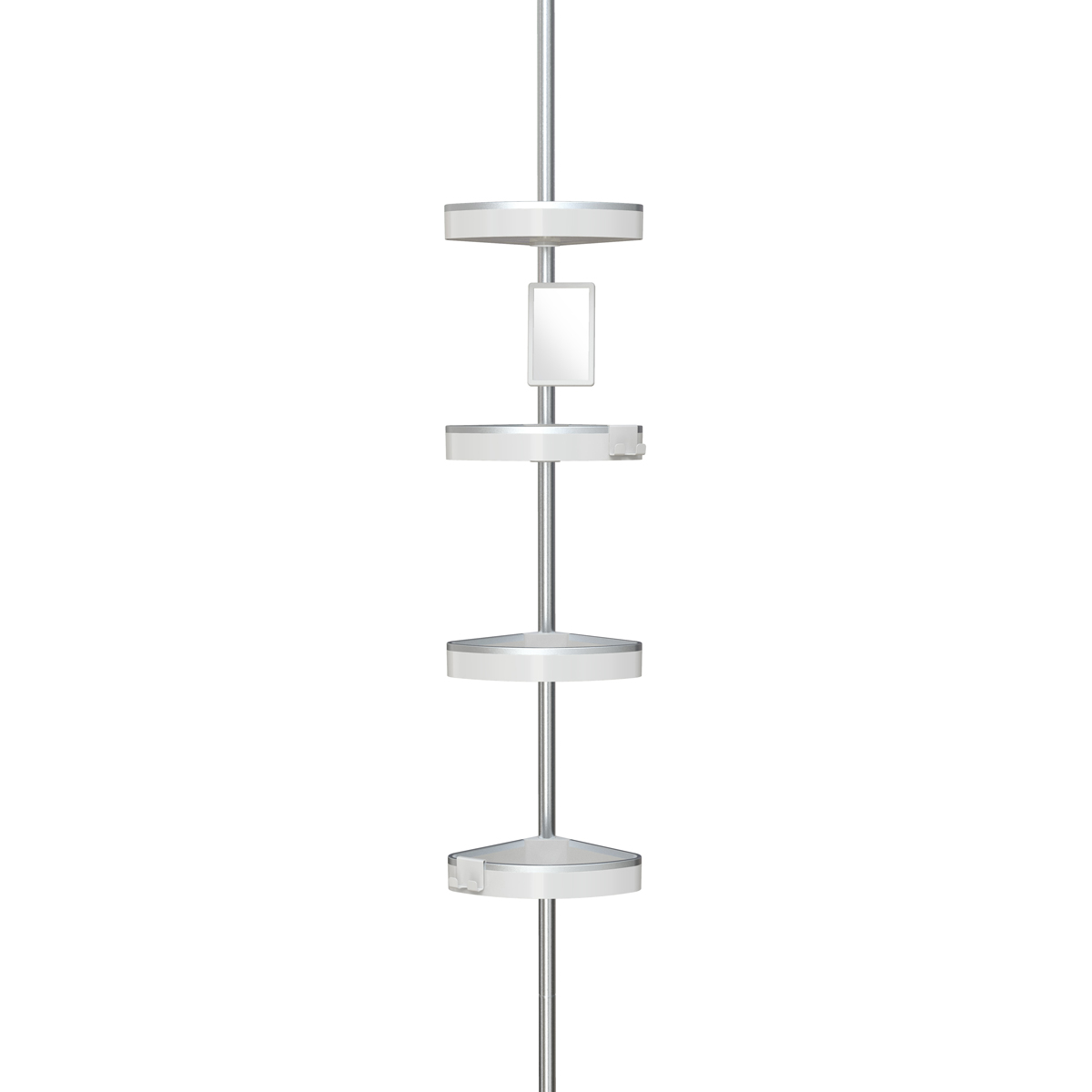 HiRISE 4 Tension Shower Caddy with Mirror - Mist Grey